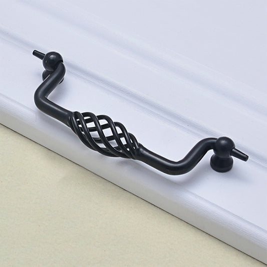 6100-160 Classic Birdcage Shape Iron Cabinet Wardrobe Drawer Door Handle, Hole Spacing: 160mm (Matte Black), 6100-160 Matte Black
