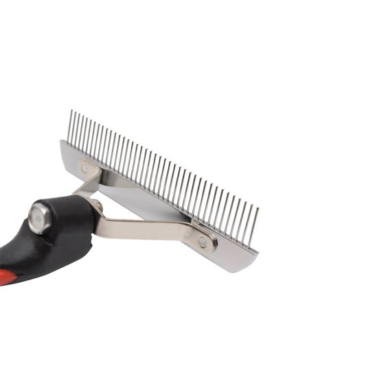 Big Dog Hair Combs Stainless Steel Pet Grooming Rake Comb Rubber Handle Hairdressing Brush Tool, Size: 17.0x16.0cm, Big Dog Hair Combs