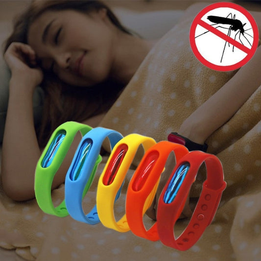 5 PCS Anti-mosquito Silicone Repellent Bracelet Buckle Wristband Bugs Away, Suitable for Children and Adults, Length:23cm, Random Color Delivery, 5 PCS