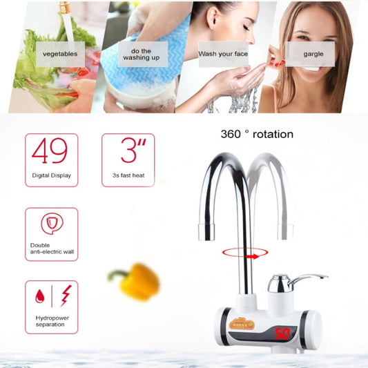 3s Fast Heat Electrothermal Rotatable Faucet Water Tap with Digital Display, 220V, Size: S, Digital Display / Size: S