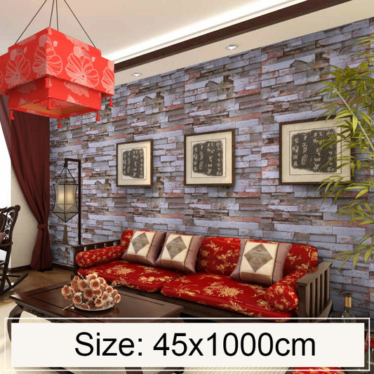 Mica Brick Creative 3D Stone Brick Decoration Wallpaper Stickers Bedroom Living Room Wall Waterproof Wallpaper Roll, Size: 45 x 1000cm, Mica brick