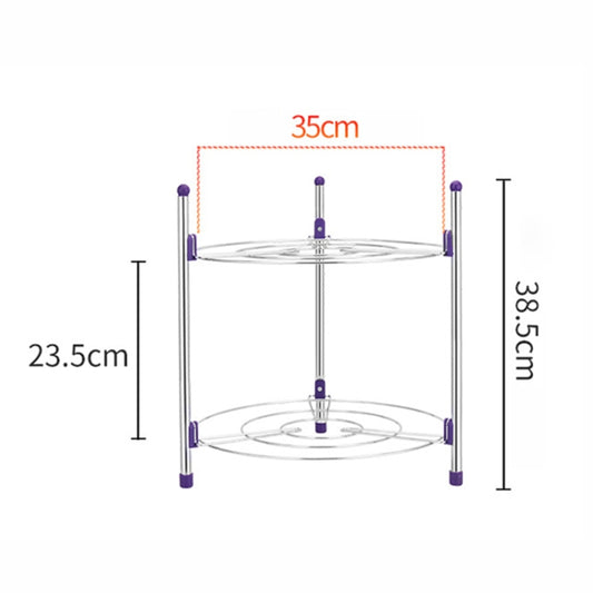 Multi-function Kitchen Pot Rack Double-layer Wok Soup Pot Stainless Steel Pot Rack, Double-layer