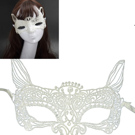 Halloween Masquerade Party Dance Sexy Lady Lace Cat King Mask, Cat King