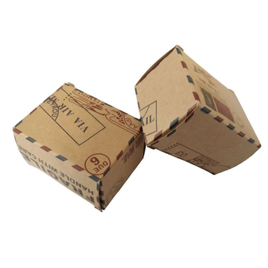 100 PCS European Wedding Retro Kraft Paper Mail Pattern Sugar Box, Size: 6x3.5x4.5cm, Earth shaped, Compass shapped