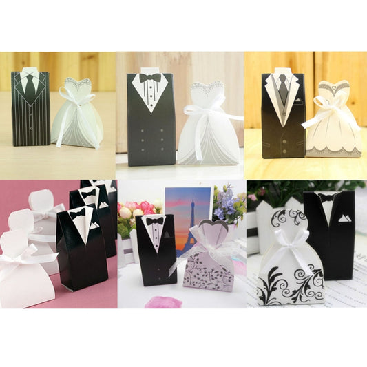 100 PCS Wedding European The Bride and Groom Sugar Box, Sugar Box