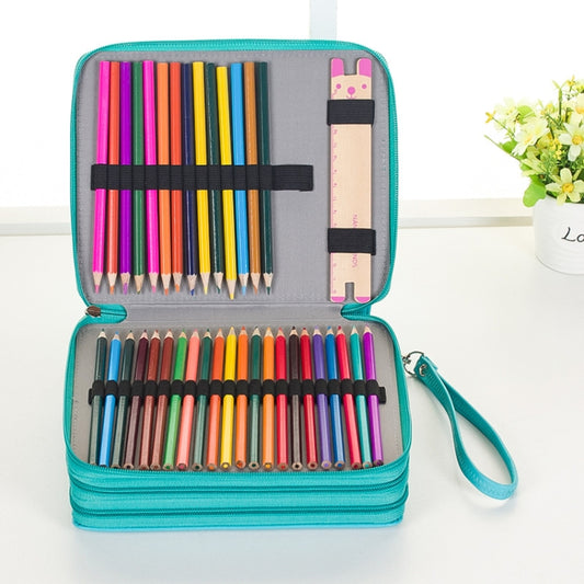 96 Slots Colored Pencil Case PU Leather Drawing Sketch Watercolor Pencils Holder Organizer with Hand Strap, 96 Slots Mint Green, 96 Slots Brown, 96 Slots Black, 96 Slots Gray, 96 Slots Magenta