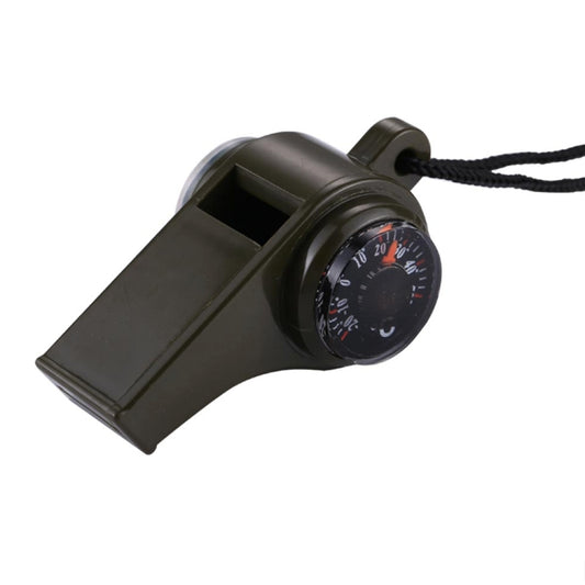 3 in 1 Outdoor Mini Multi-function Portable Handheld Lifesaving Whistle Compass Thermometer, H3-1