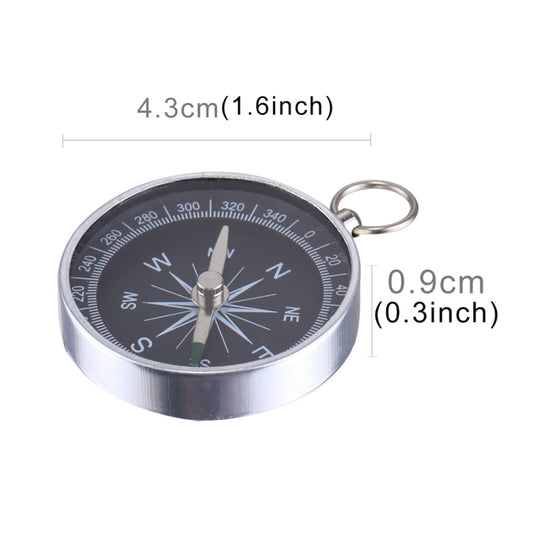 Outdoor Sports Camping Hiking Pointer Guider Aluminum Alloy Compass Hiker Navigation with Keychain, Random Color Delivery, G44-2