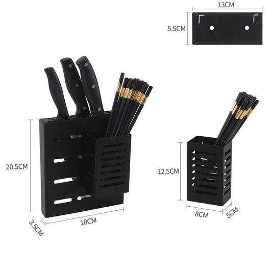 Stainless Steel Wall-mounted Kitchen Rack Hanging Kinfe Chopsticks Canister Holder, Kinfe Chopsticks Canister Holder