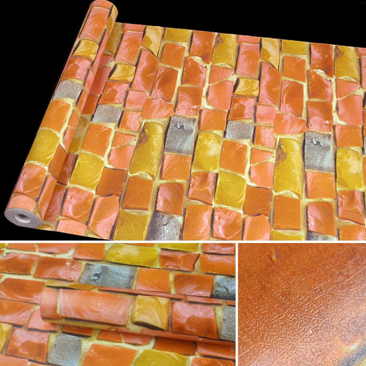 Colored Stone Creative 3D Stone Brick Decoration Wallpaper Stickers Bedroom Living Room Wall Waterproof Wallpaper Roll, Size: 45 x 1000cm, Colored stone