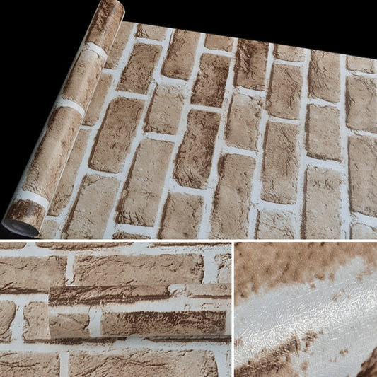Retro Brick Creative 3D Stone Brick Decoration Wallpaper Stickers Bedroom Living Room Wall Waterproof Wallpaper Roll, Size: 45 x 1000cm, Retro brick