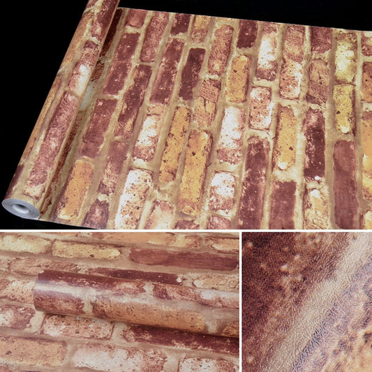 European Brick Creative 3D Stone Brick Decoration Wallpaper Stickers Bedroom Living Room Wall Waterproof Wallpaper Roll, Size: 45 x 1000cm, European brick