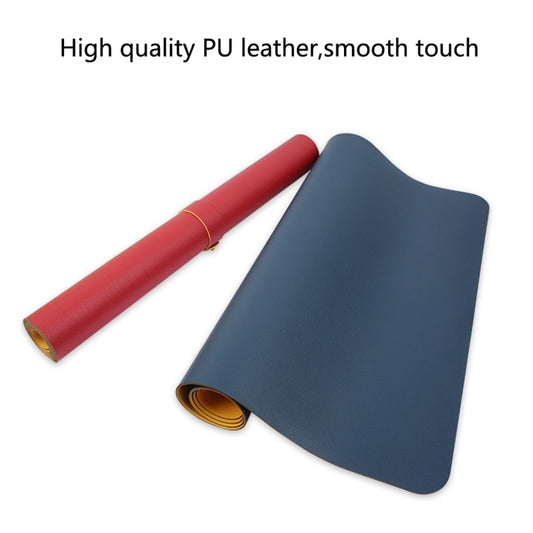 Multifunction Business Double Sided PU Leather Mouse Pad Keyboard Pad Table Mat Computer Desk Mat, Size: 90 x 45cm, Size: 90 x 45cm(Blue + Yellow), Size: 90 x 45cm(Red + Yellow), Size: 90 x 45cm(Silver Grey), Size: 90 x 45cm(Black Red), Size: 90 x 45cm...