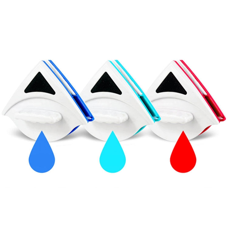 Double-sided glass cleaning wiper brush with white handle and colored squeegee pads