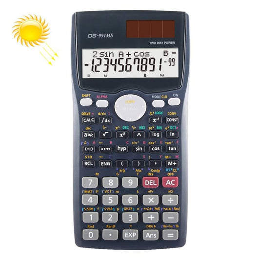 OSALO OS-991MS 10+2 Digits Double Line Display Multi-functional Student Function Scientific Calculator Solar Energy Dual Power Calculator, OS-991MS