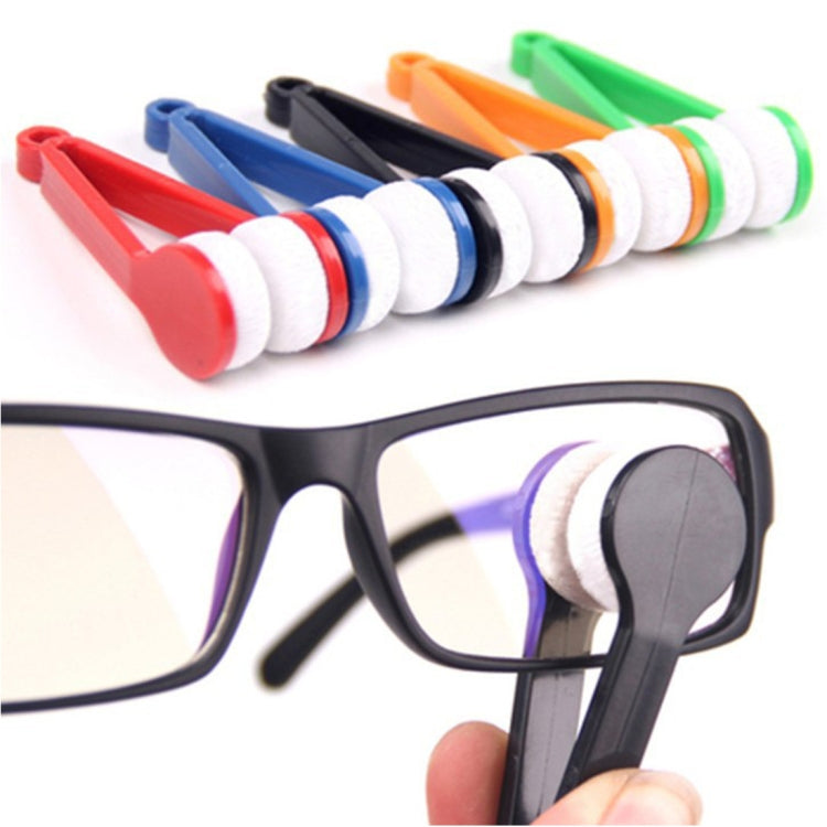 Glasses cleaning wipes set of 10, colorful microfiber cloths beside eyeglass frames