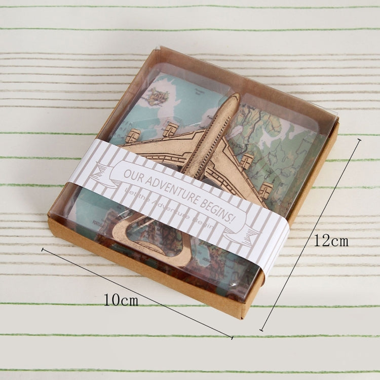 Airplane bottle opener gift box showing size 10cm x 12cm for set of 2