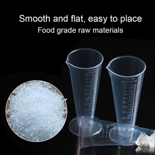 10 PCS 100ml Food Grade PP Plastic Flask Digital Cone Measuring Cup Cylinder Scale Measure Glass Lab Laboratory Tools, 100ml