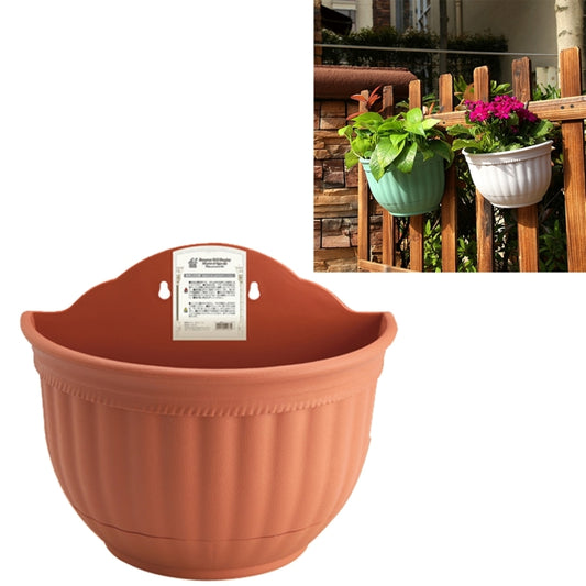 European Style Wall Hanging Pots Semi - circular Imitation Ieather Wall Hanging Basin Indoor and Outdoor Potted Pots,Large Size:27*15*22.2cm ,Random Color Delivery, Large Size