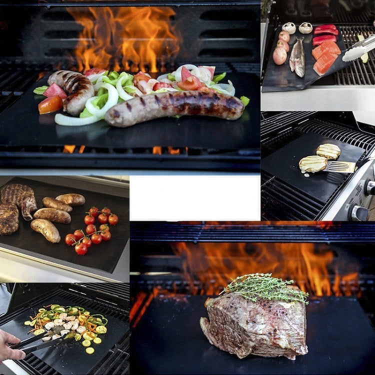 2 PCS 0.2mm Thick Barbecue Grill Mat Non-Stick BBQ Grill Mats, Size:40x33CM, 2 PCS