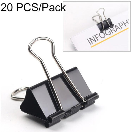 20PCS 51mm Black Metal Clip Notes Letter Paper Clip Office Bind, 20PCS / 51mm