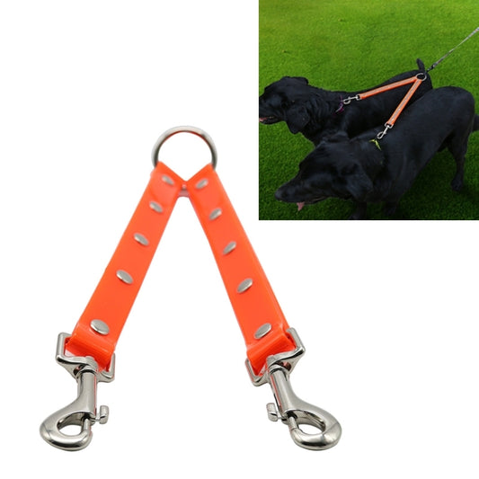 TPU Material Pet Dogs 2 in 1 Tangle-free Traction Rope Double Pet Dog Walking Leash, Length: 25 cm, 25 cm (Green), 2 in 1 (Red), 2 in 1 (Yellow), 2 in 1 (Black), 25 cm (Orange)