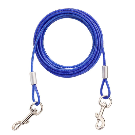 Double-end Steel Wire Rope Pet Dogs 2 in 1 Traction Rope Pet Walking Leads With Handle, Length: 3m,Random Color Delivery, Length: 3m