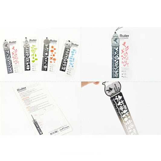 5 PCS Delicate Hollow Out Pattern Bookmark Ultra-thin Metal Bookmark Tape Ruler Fashion Bookmarks for School Office Supplies, Random Pattern Delivery, Bookmark 6
