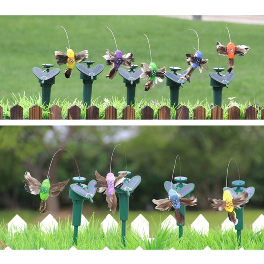 Ornaments Vibration Solar Powered Dancing Flying Hummingbirds with Feather, Garden Wall Yard Decoration Gardening Pastoral Decoration Toys, Random Color Delivery, Hummingbirds 2