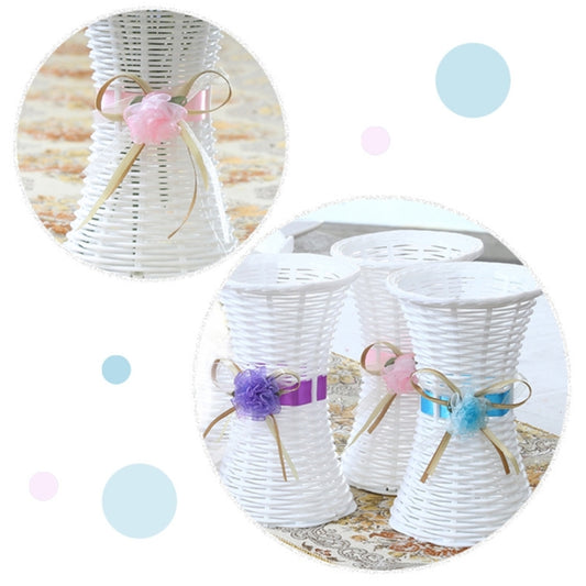 Plastic Flower Pots Medium Size Flower Pots Fashion Balcony Garden Plant Planter Floral Vase Home Decoration, Ribbon Random Color Delivery, Floral Vase 1