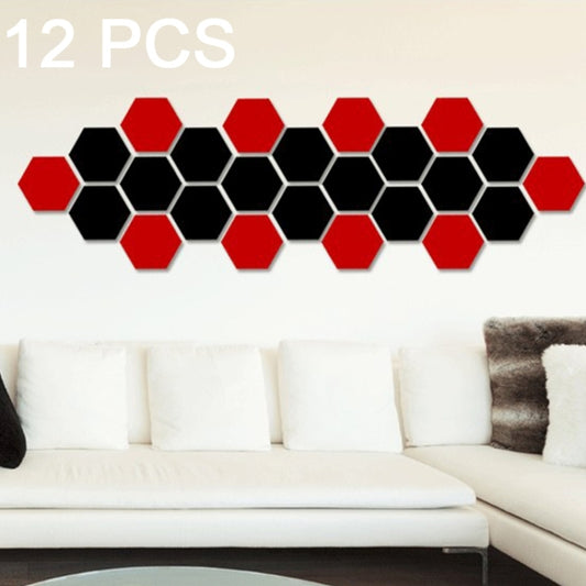 12 PCS 3D Hexagonal Mirror Wall Stickers Set, Size: 10*10cm, Size: 10*10cm (Black), Size: 10*10cm (Gold), Size: 10*10cm (Blue), Size: 10*10cm (Red), Size: 10*10cm (Silver)