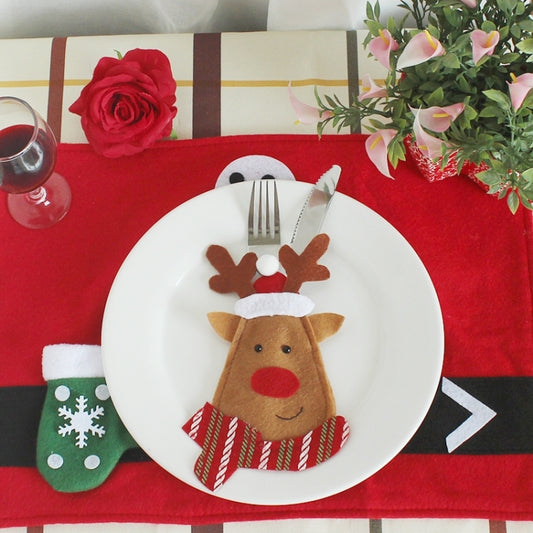 3 in 1 Christmas Decoration Cartoon Style Cutlery Holders, Cartoon Style