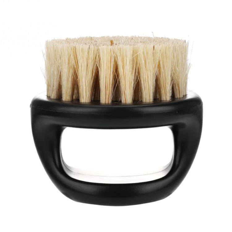 Black ABS boar brush with ring-shaped grip and light tan bristles