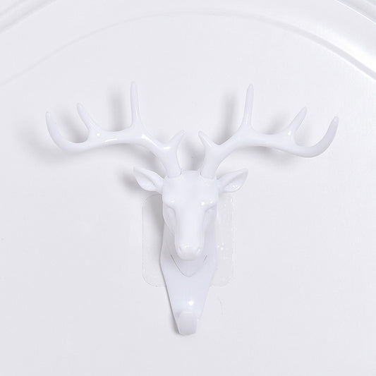 European-Style Rural Pendant Deer Head Wall Hanging Clothes Hook, Random Color Delivery, Deer Head Hook