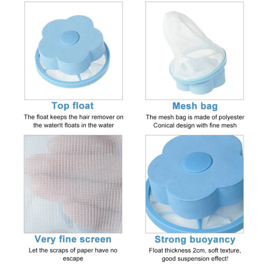 10pcs Plum-shaped Washing Machine Hair Removal Mesh Filter Bag Floating Style Washing Machine Filtration Bag, Random Color Delivery