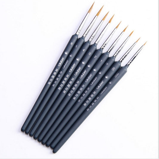 9 in 1 Art Supplies Weasel Hair Brush Watercolor Hook Line Brush Depict the Edge Pen Oil Painting Pen, Oil Painting Pen