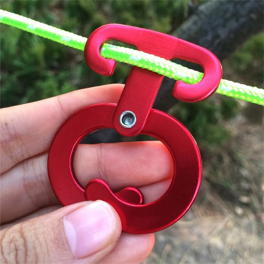 3pcs Aluminum Alloy Climbing Outdoor Hiking Camping Rope Hanger Hook Tent Light Hanging Buckle, 3pcs Rope Hanger Hook