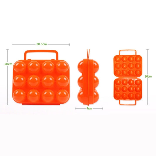 Outdoor Portable 12 Grid Egg Storage Case Holder Tray Carrier Crush-proof Break-proof Protection for Picnic Outdoor Hiking, Random Color Delivery, 12 Eggs