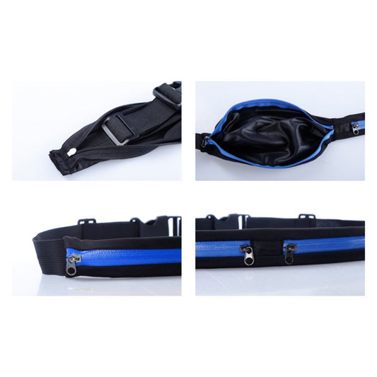 Multifunctional Outdoor Sports Waterproof High Stretch Faux Leather Fabric Double Waist Bag with Night Reflective Strip, Random Color Delivery, Double Waist Bag