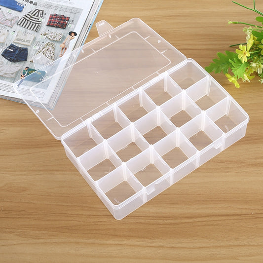 Removable Grid Compartment Plastic Box Organizerfor Jewelry Earring Fishing Hook Small Accessories, Size: Large, 15 Slots, 15 Slots