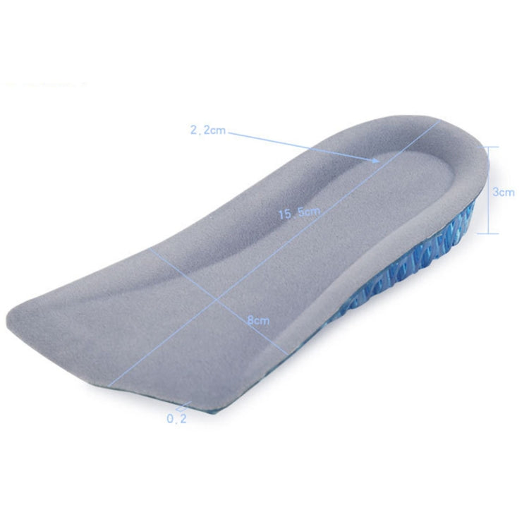 1 Pair 3cm Honeycomb Stretch Insert Shoes Height Increase Half Insoles, 3cm Honeycomb Increase Insoles