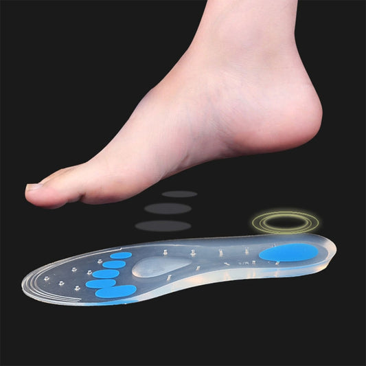 1 Pair Transparent Cushioning Silica Gel Insoles Size: 42-43yards, Size: 42-43yards