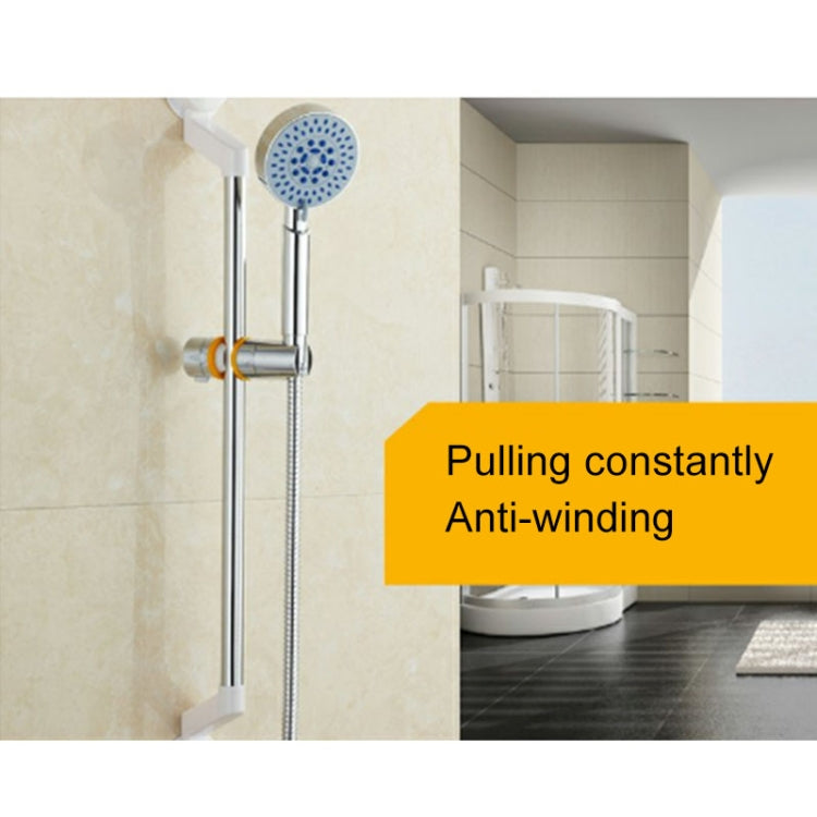 Stainless shower hose connected to wall pipe with handheld spray head