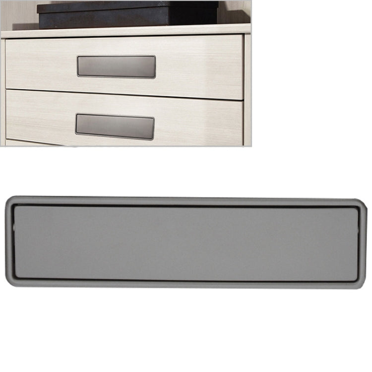 Concealed recessed slot drawer handle, dark gray, smooth rectangular cover plate