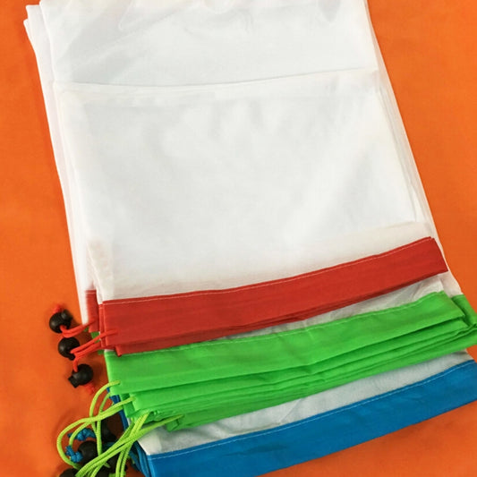 10 PCS Double-Stitched Strength Reusable Fruit Sandwich Pouch Mesh Storage Bags, Size: 30cm x 43cm, Random Color Delivery, Size: 30cm x 43cm
