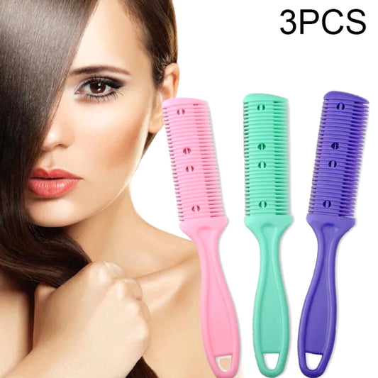 3pcs Hair Tools Double-sided Knife Hair Comb Hair Bangs Trimmer Thinning Device Hair Clipper, Random Color Delivery, 2, 1, 10 PCS Random Color Delivery