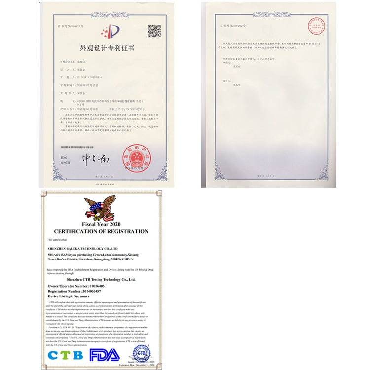 Facial beauty massage instrument registration certification documents