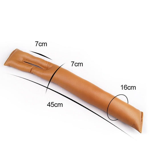Car seat gap filler pad, tan faux-leather strip with 45cm length and 7cm width