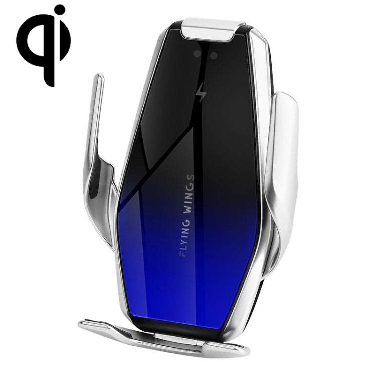 Adjustable car air outlet wireless charging phone holder with blue charging window