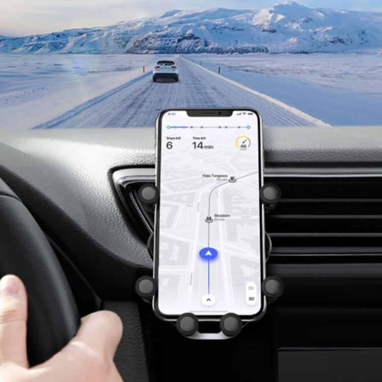 Smartphone mounted on Honeywell gravity car vent phone holder